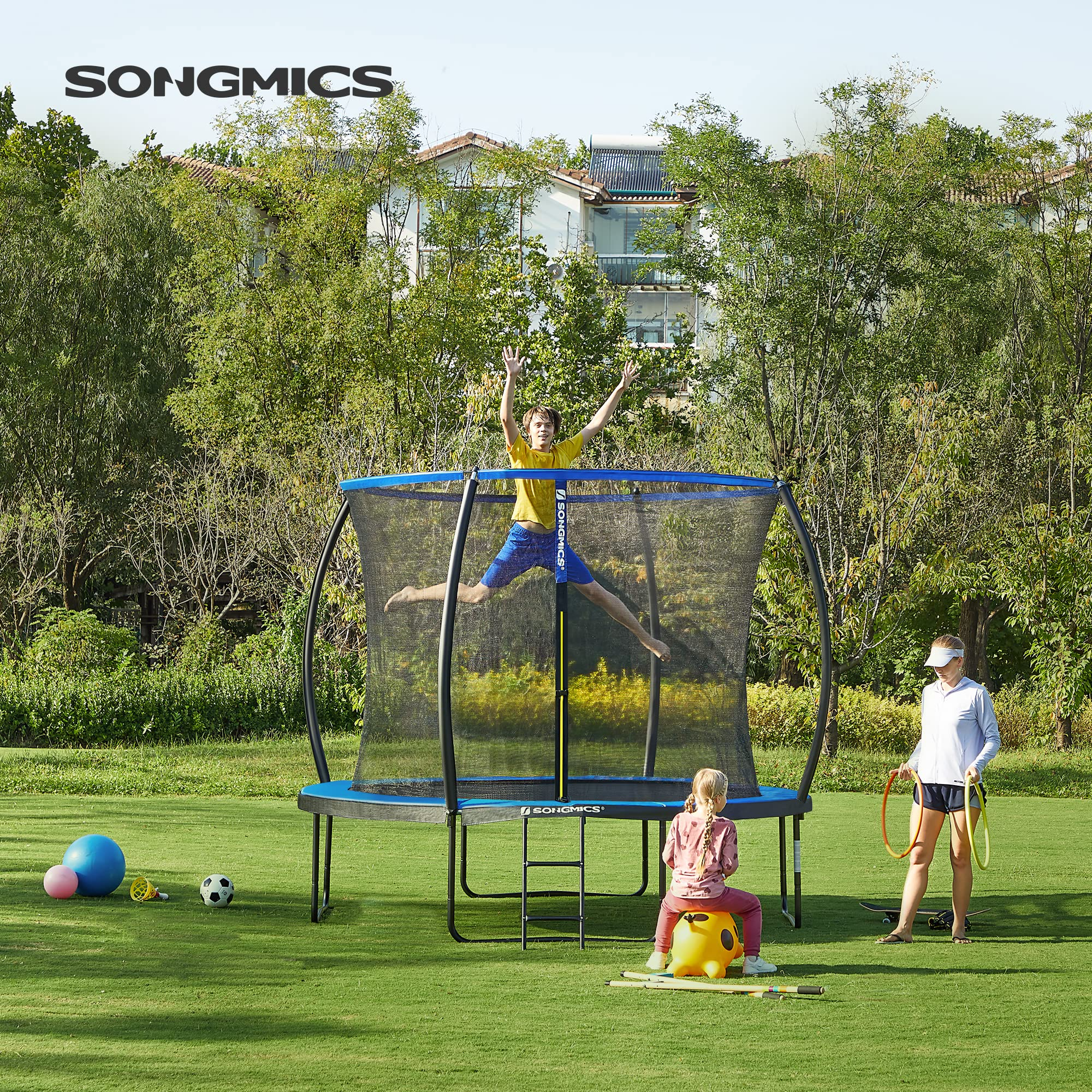 【Sports&Outdoors】Trampoline, Inner Saftey Net, Ladder, for Outdoor Garden Backyard